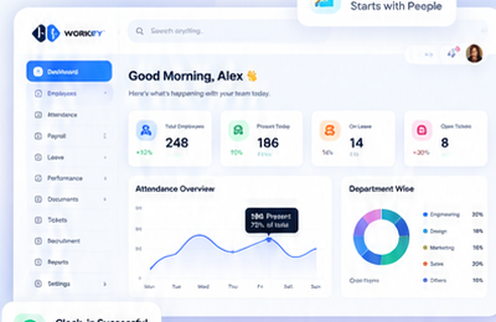 Workify HR dashboard preview